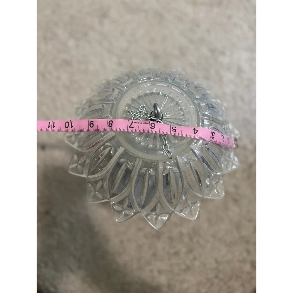 Vintage Mason Jar Glass Bird Feeder Hanging GardenDecor Clear PressedGlassFlower